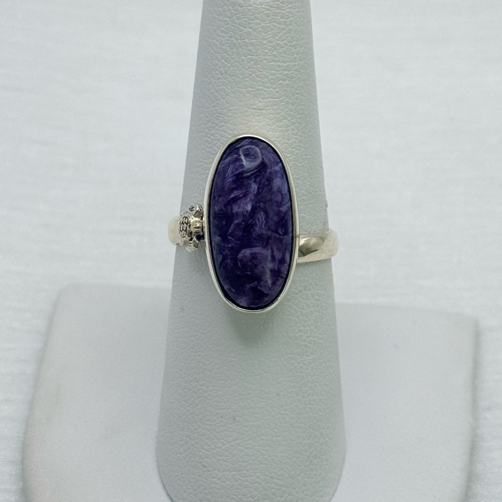 S925 Charoite Ring Adjustable - image 1
